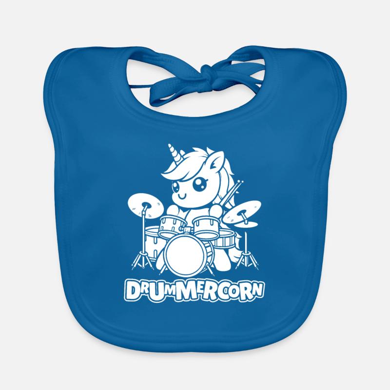 Batterie Batteur Batteur Licorne Bavoir bio Bébé