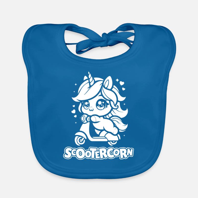 Motorroller Einhorn Scootercorn Baby Bio-Lätzchen