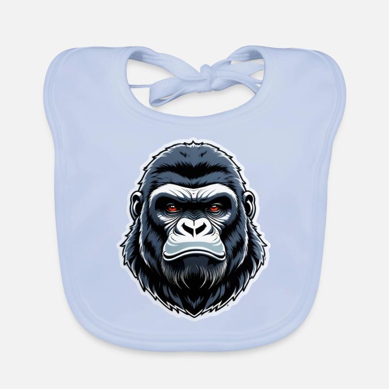 Gorilla with Gold Chain Organic Baby Bibs