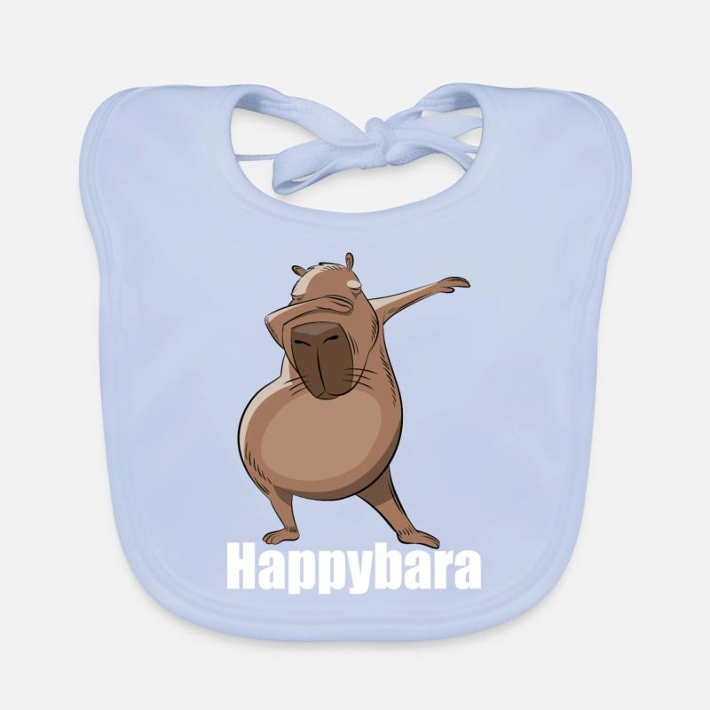 Capybara Dabbing Happybara Geschenk Baby Bio-Lätzchen