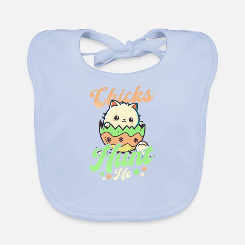 Chat Pâques poussins chasser mhe Bavoir bio Bébé