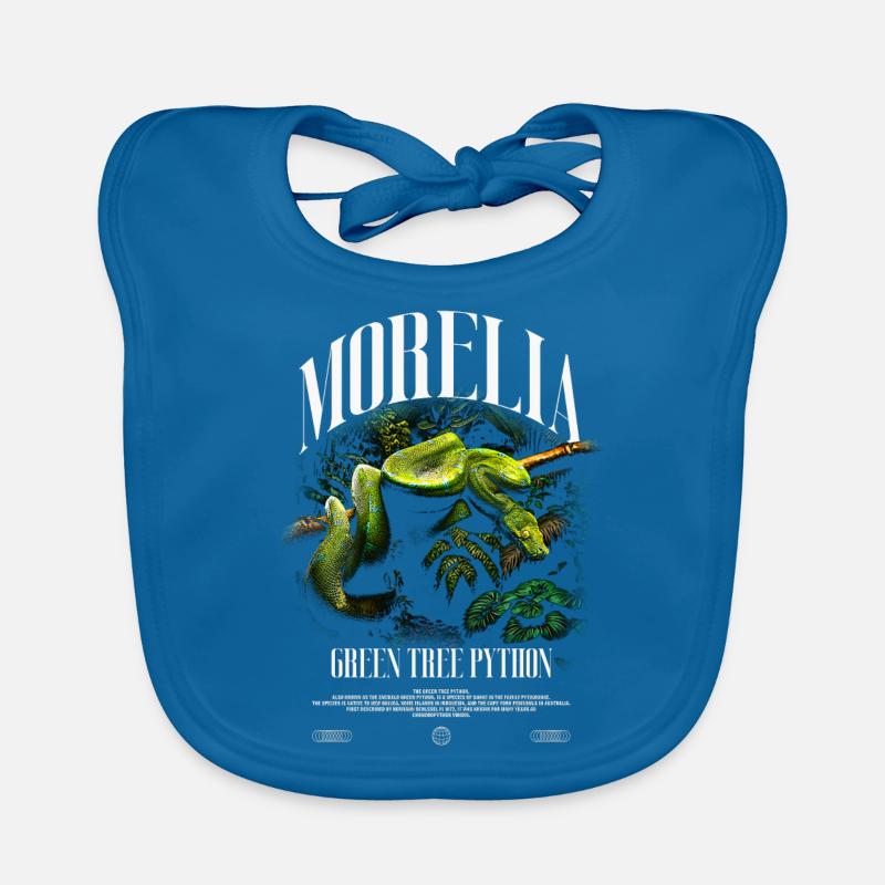 Green Tree Python Modern Streetwear Reptile Keeper Organic Baby Bibs