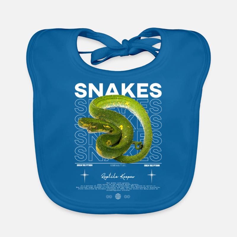 Green Tree Python Modern Streetwear Reptile Keeper Organic Baby Bibs
