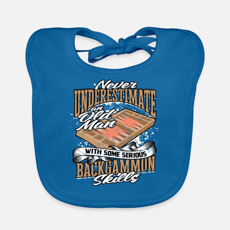 Never Underestimate An Old Man Backgammon Organic Baby Bibs