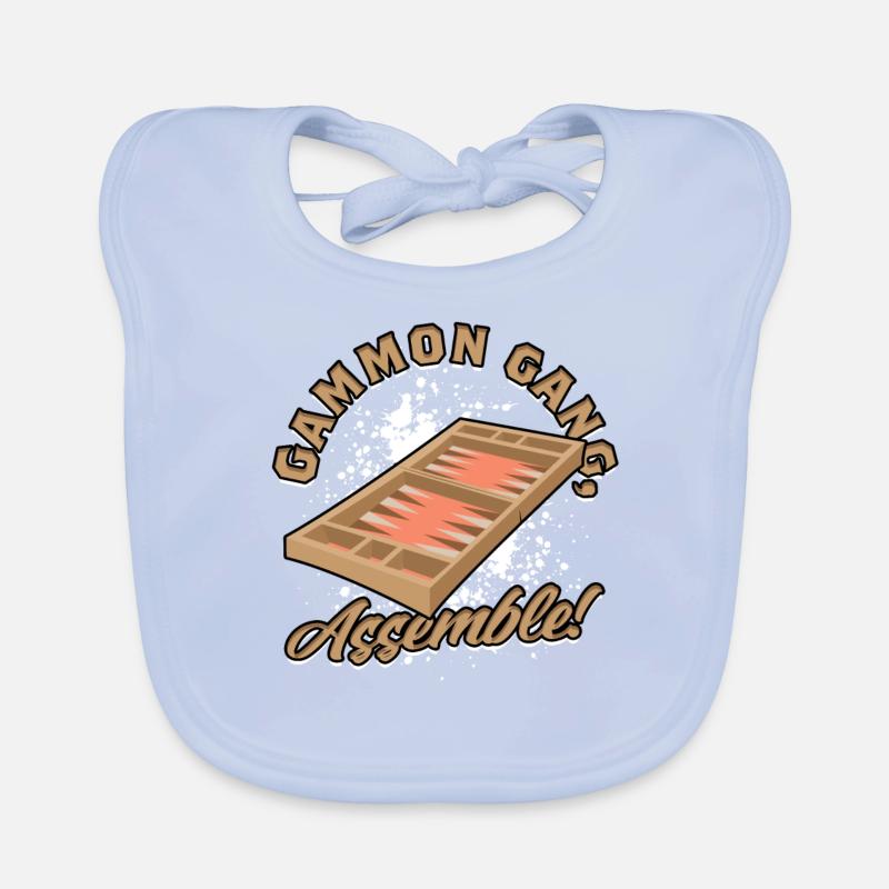 Backgammon Gammon Gang Assemble! Organic Baby Bibs
