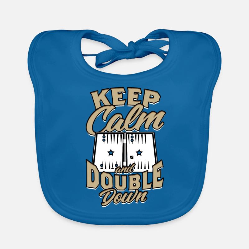 Backgammon Keep Calm And Double Down Baby Bio-Lätzchen