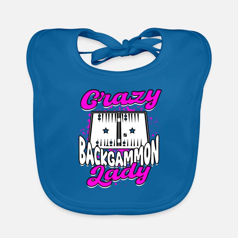 Crazy Backgammon Lady Organic Baby Bibs