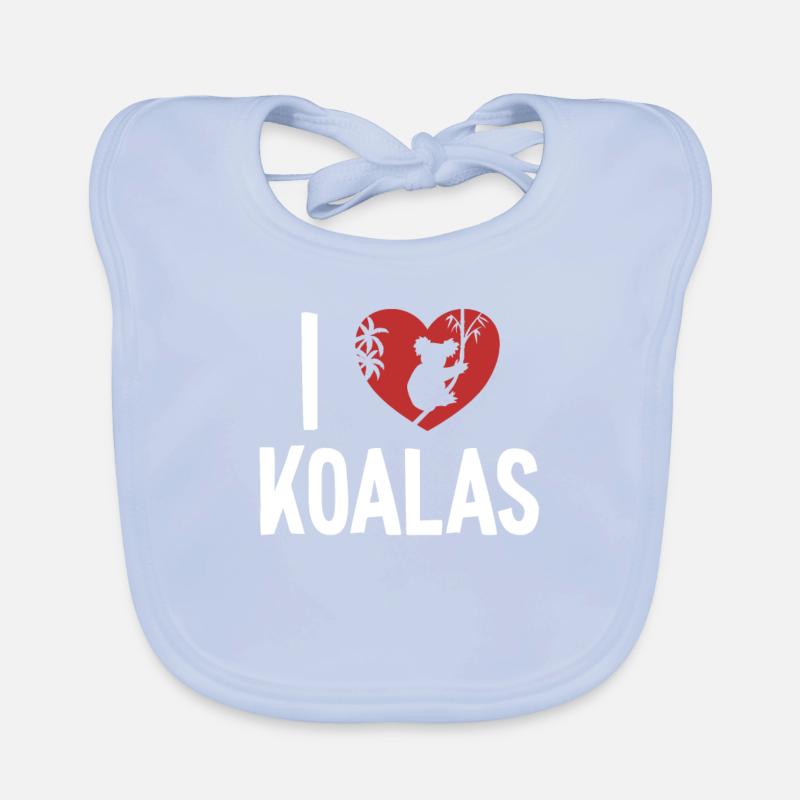 J’aime Koalas Koalabear Eucalyptus Amoureux Koala Bavoir bio Bébé