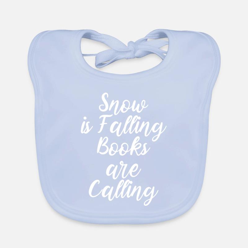 Snow Is Falling Books Are Calling Baby Bio-Lätzchen