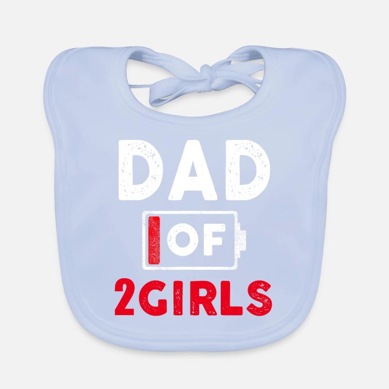 Vater von 2 Mädchen Batterie schwach Papa Vatertagsgeschenk Baby Bio-Lätzchen