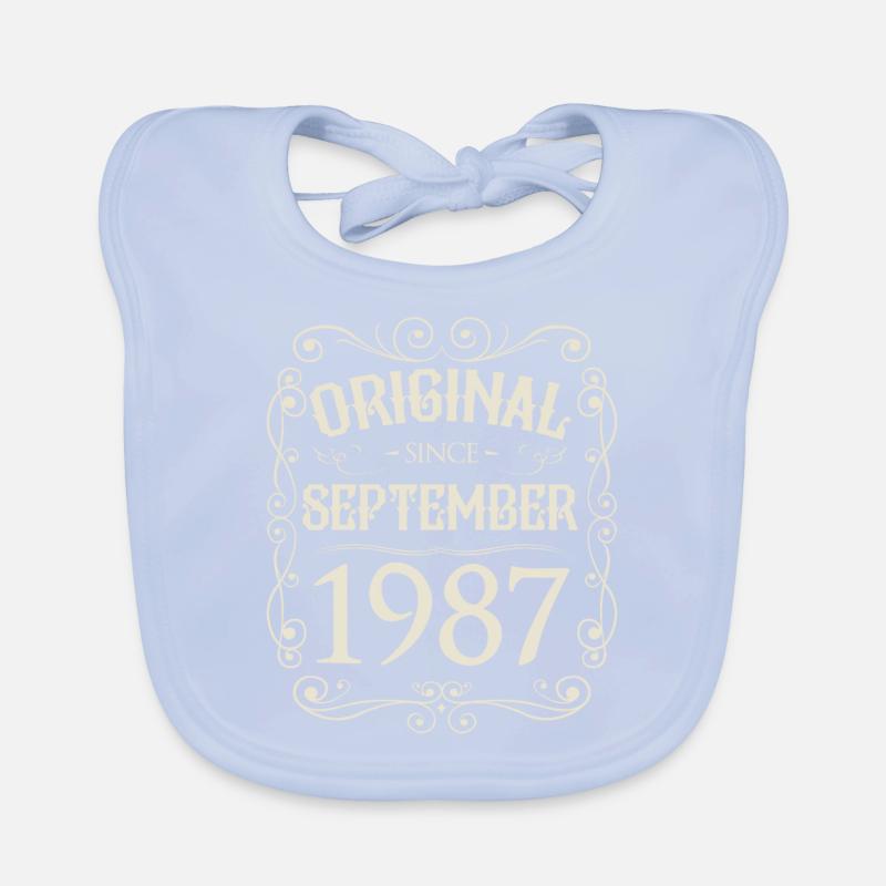 Vintage - Original since September 1987 birthday Organic Baby Bibs