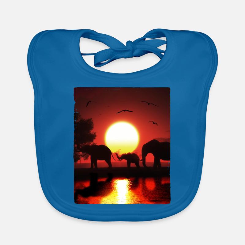 Éléphant Faune Bavoir bio Bébé