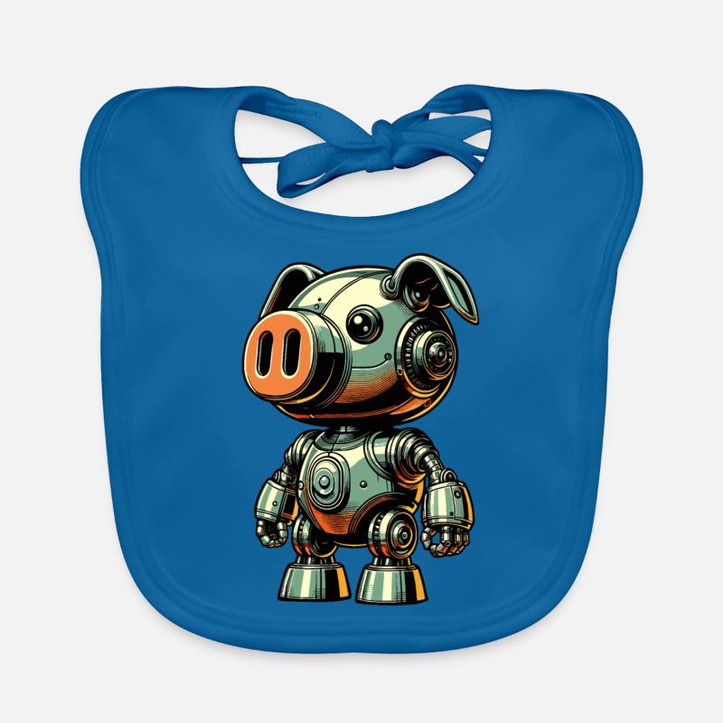 Robot Cochon, Cochon Robot Bavoir bio Bébé