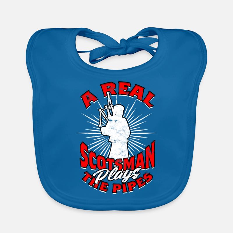 Cornemuse Un vrai Écossais joue de la cornemuse Bavoir bio Bébé