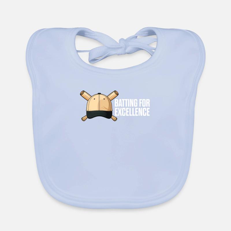 Baseball Coach Bating For Excellence Organic Baby Bibs