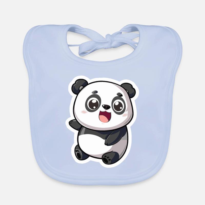 Exubérant Panda Buddy Autocollant Bavoir bio Bébé
