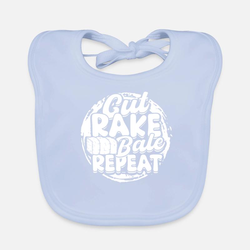 Farmer Straw Bale Cut Rake Bale Repeat Organic Baby Bibs