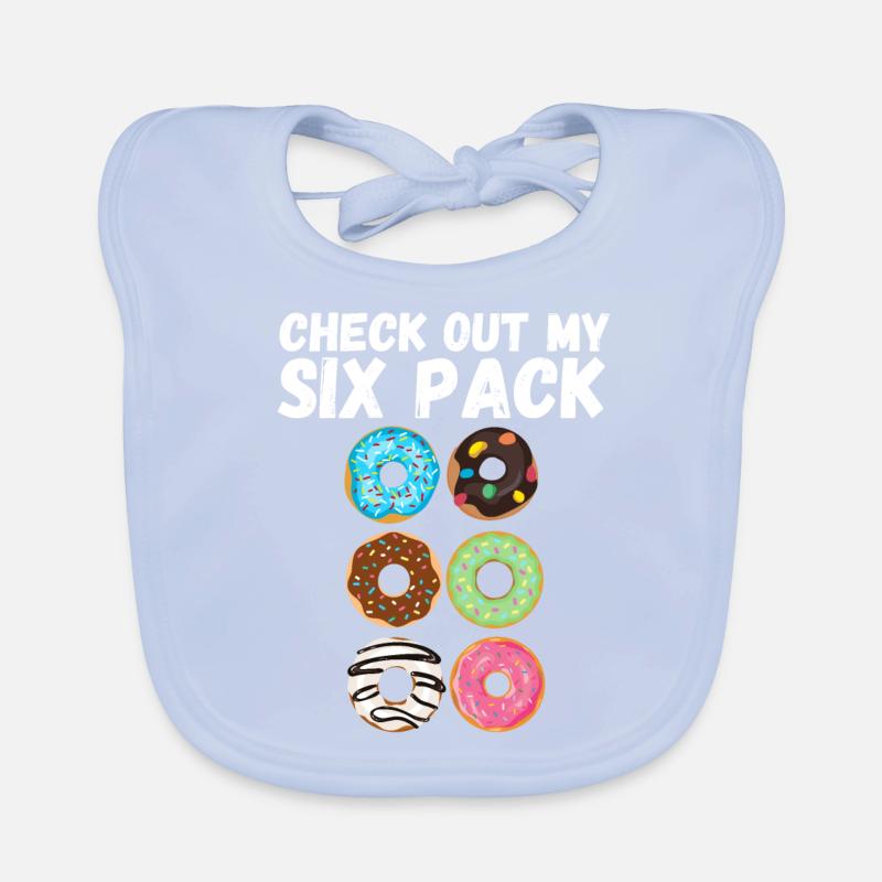 Donut Six Pack Yummy Baker Baking Sports Funny Organic Baby Bibs