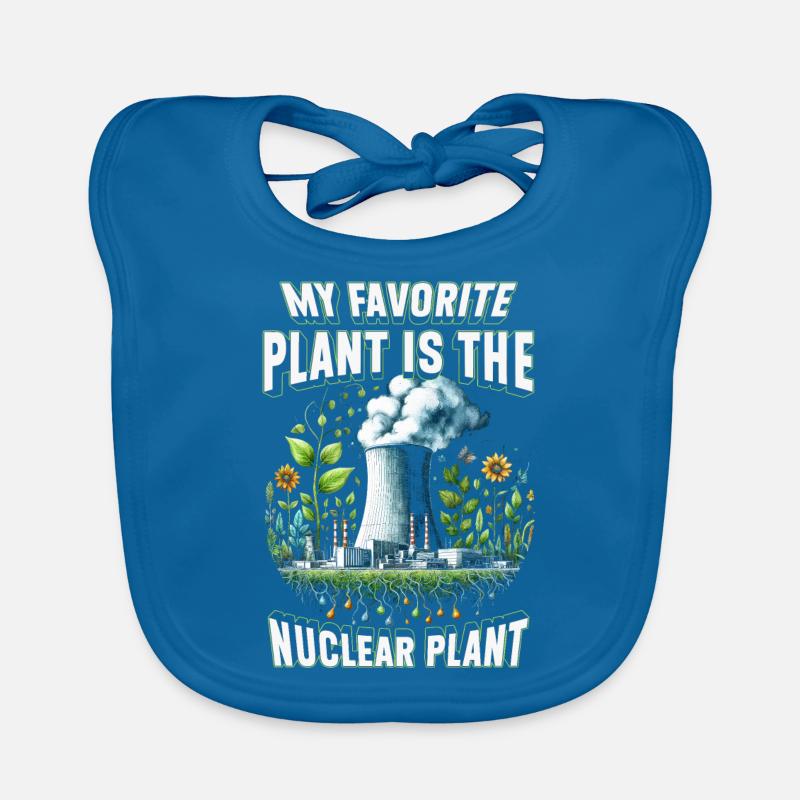 Ingénieur nucléaire Ma centrale préférée Centrale nucléaire - Bavoir bio Bébé - bleu paon