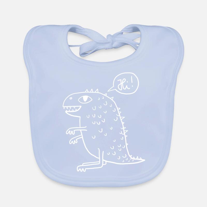 Dino white Organic Baby Bibs