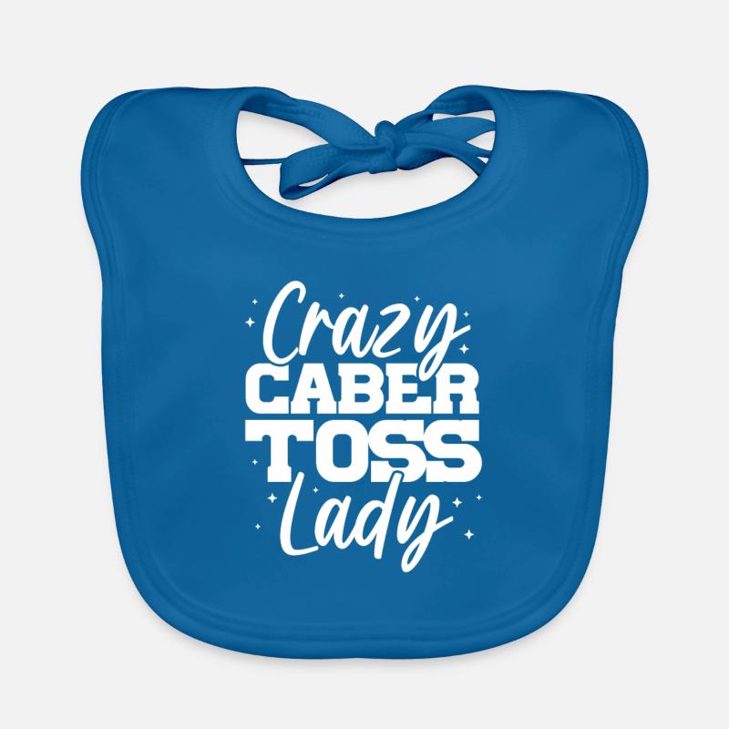 Crazy Caber Toss Lady Tree Trunk Thrower Organic Baby Bibs