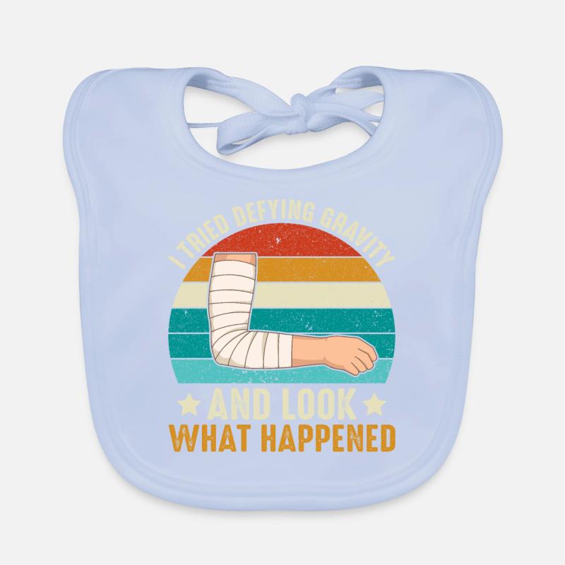 Gravity Broken Bone Slip and Fall Accident Injury Organic Baby Bibs