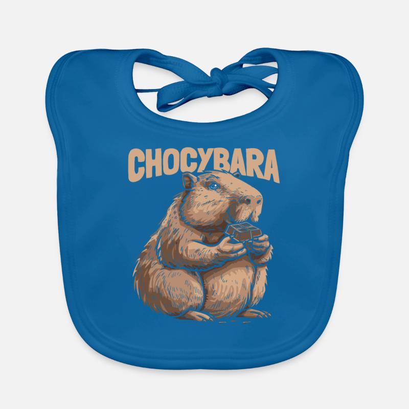Chocolate Chocolate Capybara Chocybara Organic Baby Bibs