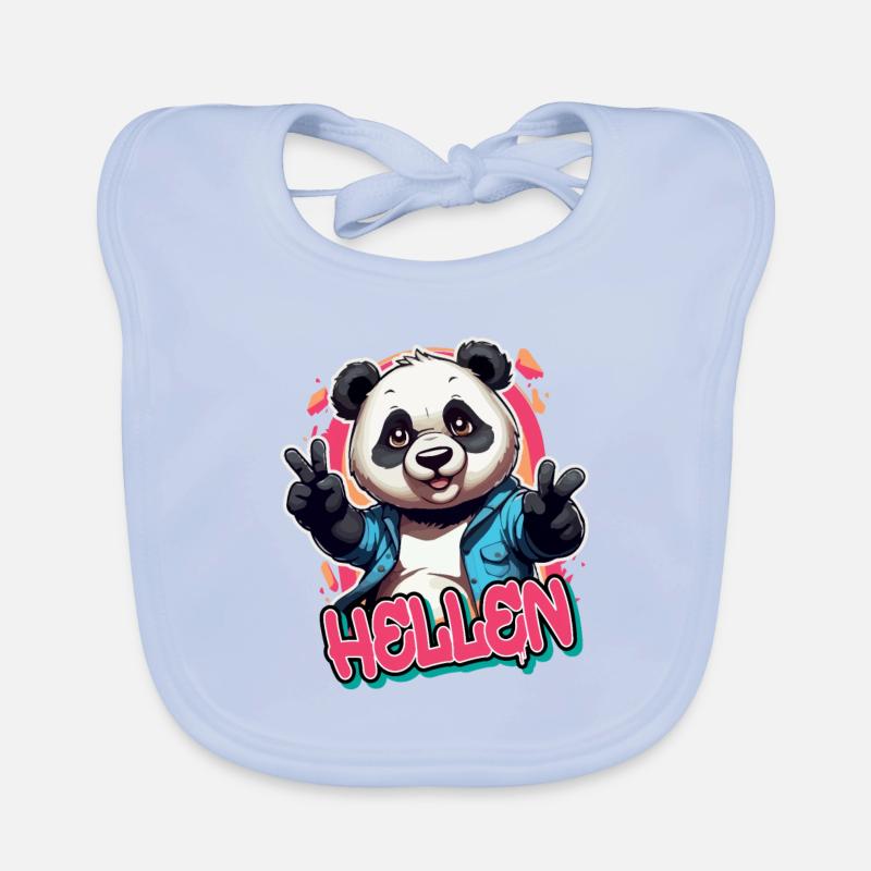 HELL - Beau nom de fille avec panda cool Bavoir bio Bébé