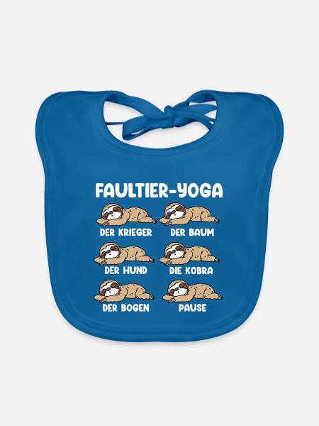 Faultier Yoga - Baby Bio-Lätzchen - Pfauenblau