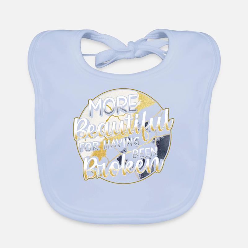 Kintsugi More Beautiful For Having Been Broken Organic Baby Bibs