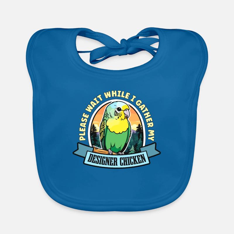 Budgie Please Wait While I Gather Colorful Birds Baby Bio-Lätzchen