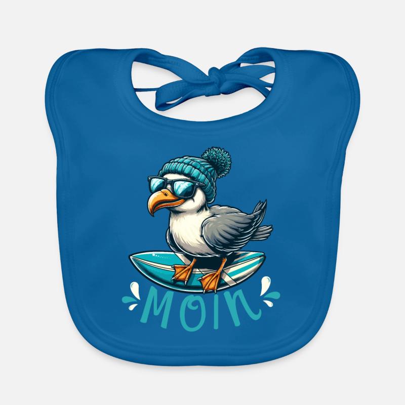 Hamburg Seagull Moin North Dialect Hamburger funny Organic Baby Bibs