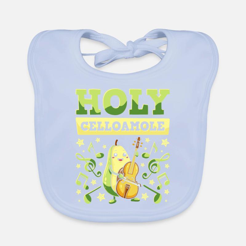 Cello Cellist Avocado Holy Celloamole Organic Baby Bibs