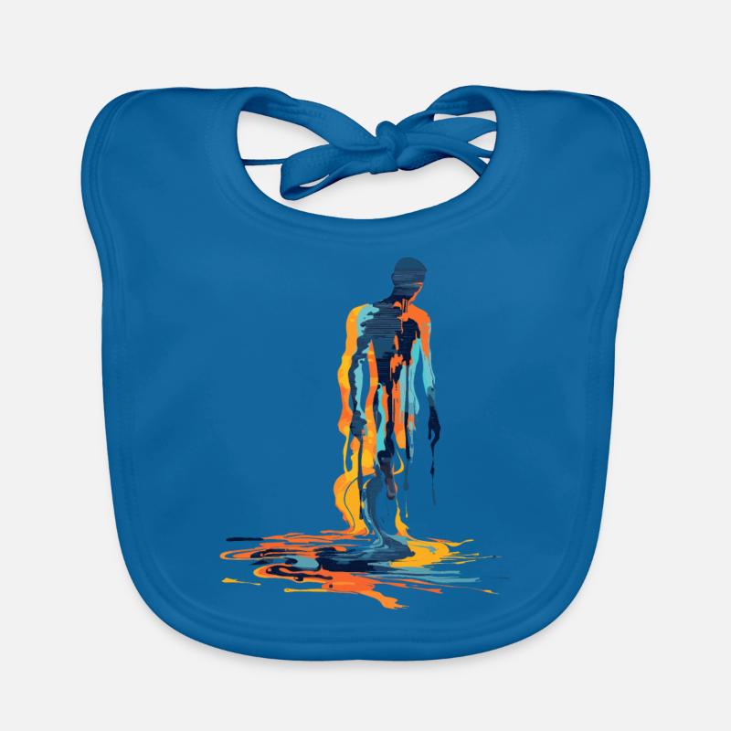 Farbexplosion Menschliche Silhouette Baby Bio-Lätzchen