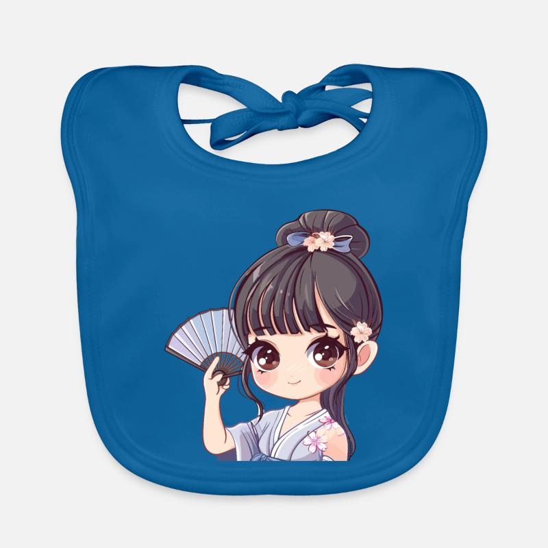 Fille d’anime avec ventilateur Bavoir bio Bébé