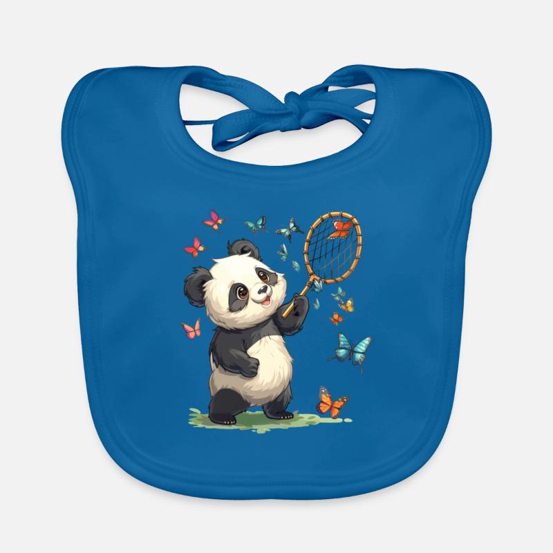 Panda Ours Papillons Panda géant japonais Bavoir bio Bébé