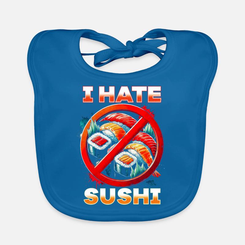 I hate sushi Organic Baby Bibs