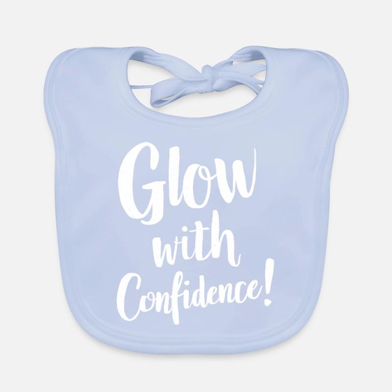 Glow with Confidence Inspirational Message Organic Baby Bibs