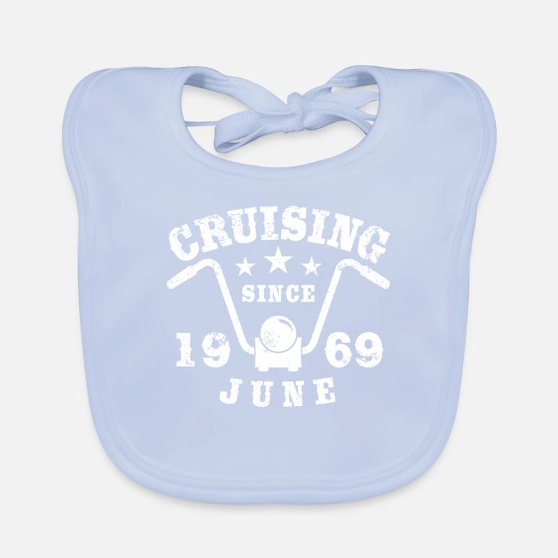 Cruising Biker Geburtstag Juni 1969 Motorrad Baby Bio-Lätzchen