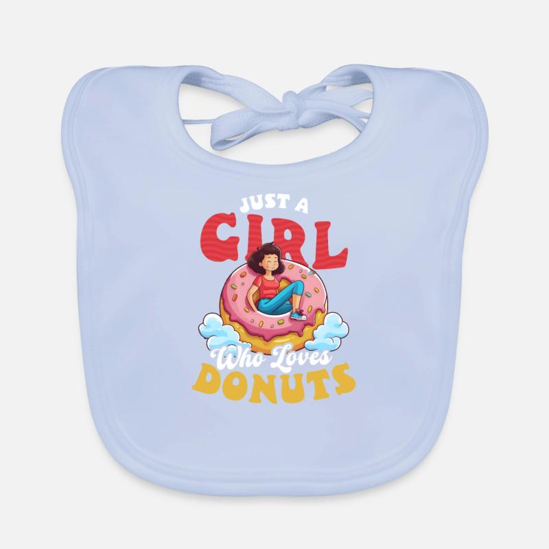 Donut-Mädchen liebt Donuts Baby Bio-Lätzchen