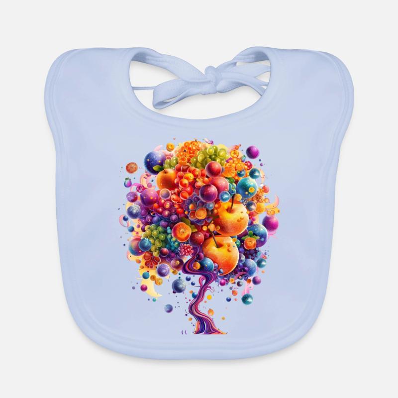 Bunte Weltenbaum Explosion Baby Bio-Lätzchen