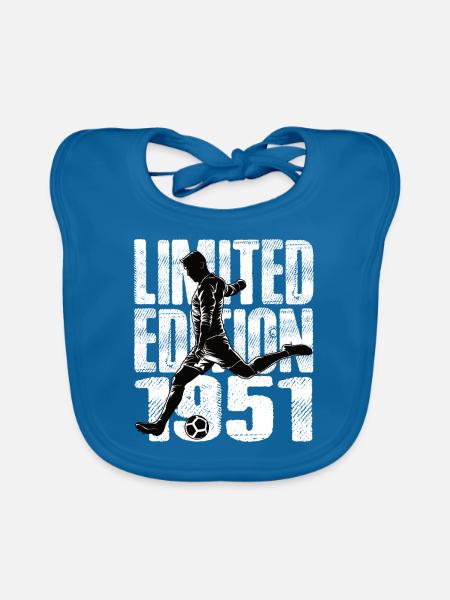 Édition limitée 1951 Édition limitée Football - Bavoir bio Bébé - bleu paon - Devant