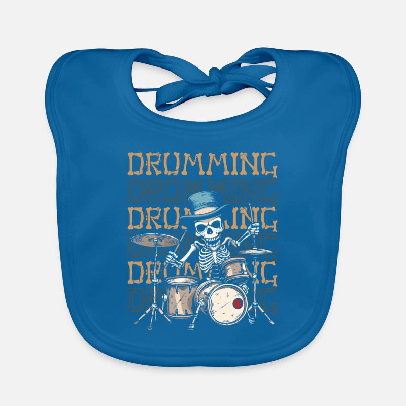 Batterie Batteur Batteur - Bavoir bio Bébé - bleu paon