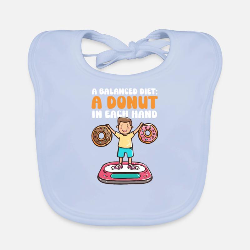 Amateur de beignets Une alimentation équilibrée : un beignet dans chaque main Bavoir bio Bébé