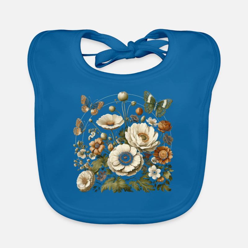 Cottagecore Schmetterlinge Mit Blumen Baby Bio-Lätzchen