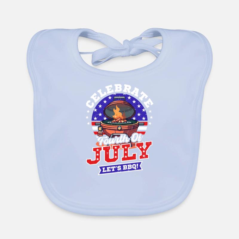 4th Of July BBQ Let's BBQ Organic Baby Bibs