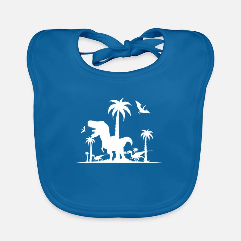 Dinosaur T-Rex in the jungle Organic Baby Bibs
