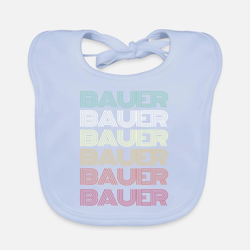 BAUER Multi-Colored Line Art Retro Style Baby Bio-Lätzchen