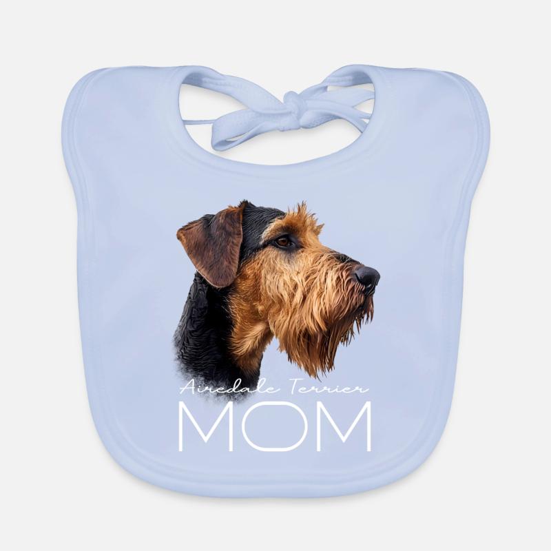 Maman Airedale Terrier Bavoir bio Bébé
