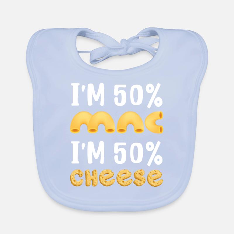 Ich bin 50% Mac und 50% Cheese Baby Bio-Lätzchen